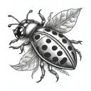 ladybug flying tattoo design idea