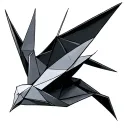 Origami crane a and e tattoo design idea