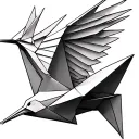 Origami crane a and e tattoo design idea