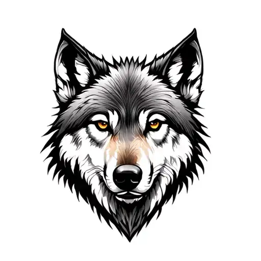 agave plant Wolf tattoo design idea