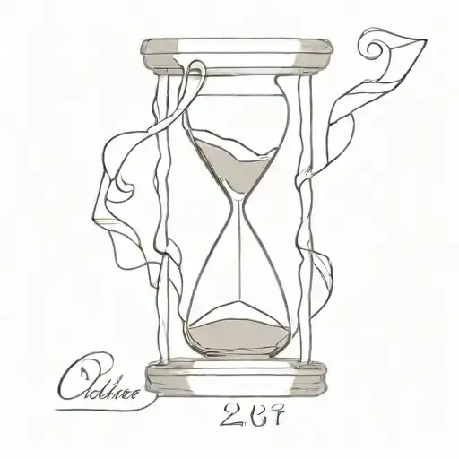 hour glass with october 23 1984 in roman numerals tattoo design idea