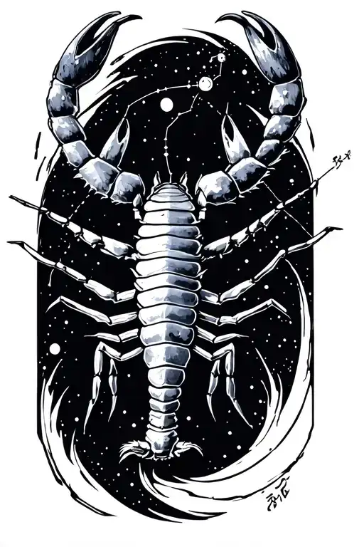 A sketch style tattoo design of the scorpio constellation, no animal like scorpio should be present tattoo design idea