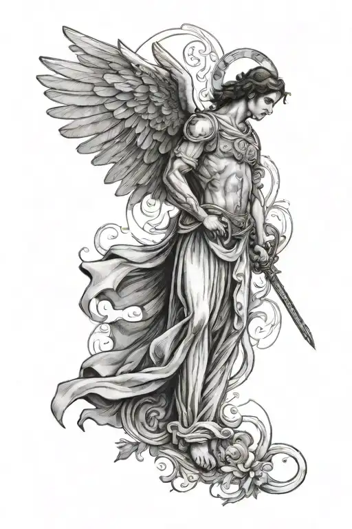 archangel Gabriel tattoo design idea