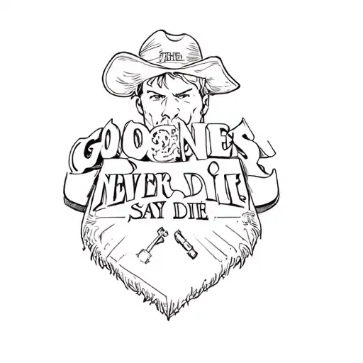 the goonies never say die logo tattoo design idea