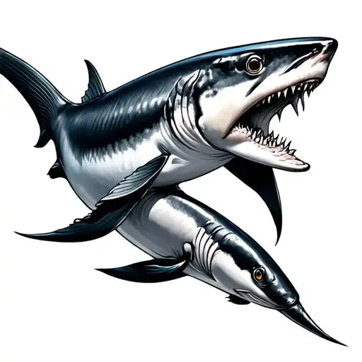 Pisces Shark tattoo design idea