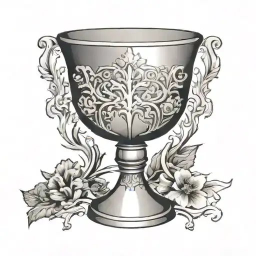 chalice goblet cup medieval gothic tattoo design idea