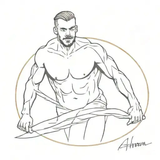 swimmer champion Artem tattoo design idea