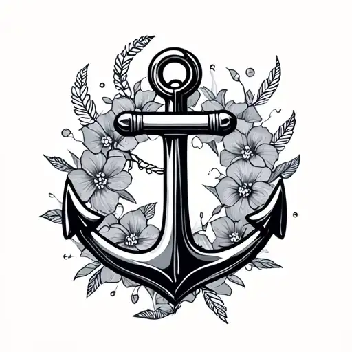 anchor theme scene tattoo design idea