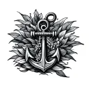 anchor theme scene tattoo design idea