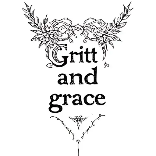 Grit and grace written tattoo design idea