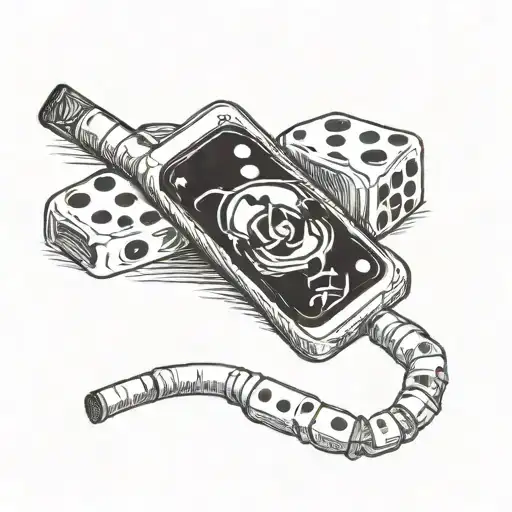 cigarettes,rum,dominos tattoo design idea