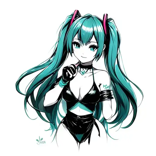 Hatsune Miku performing tattoo design idea