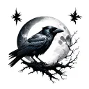 Raven Moon tattoo design idea