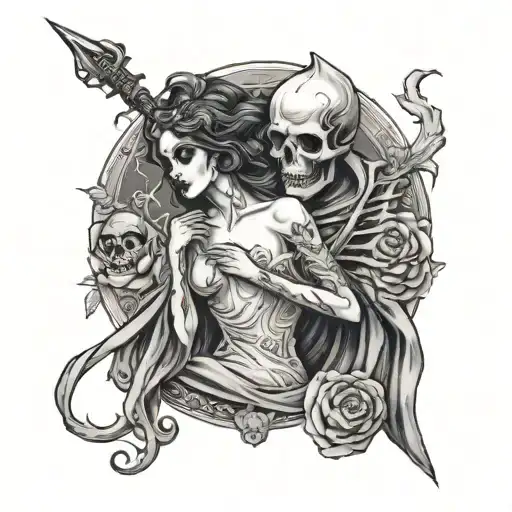 death and the maiden tattoo design idea