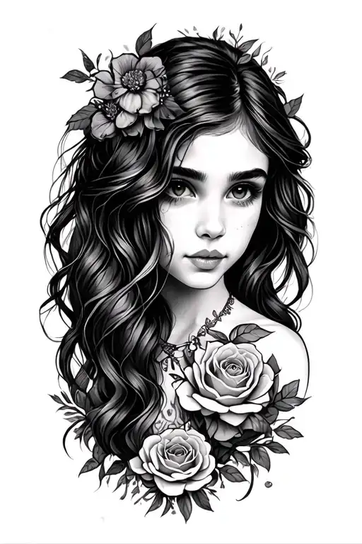First Born daughter tattoo design idea