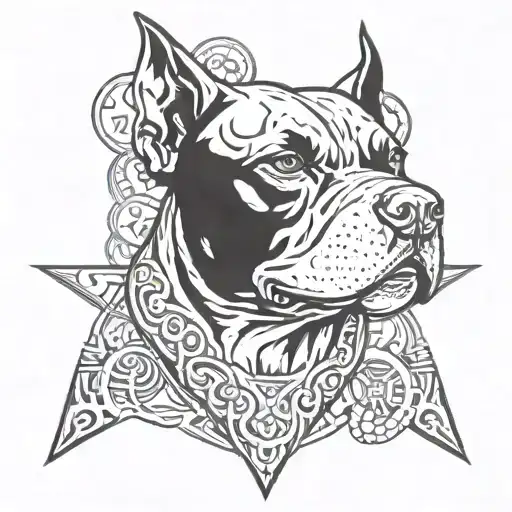 Pitbull face, Viking Tri State black, Brotherhood, Pistol, Evil,  tattoo design idea