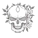 Vines w/ leaves and lotus growing from a skull (similar to harry potter "dark mark" and Marvel: The Punisher's Logo). tattoo design idea