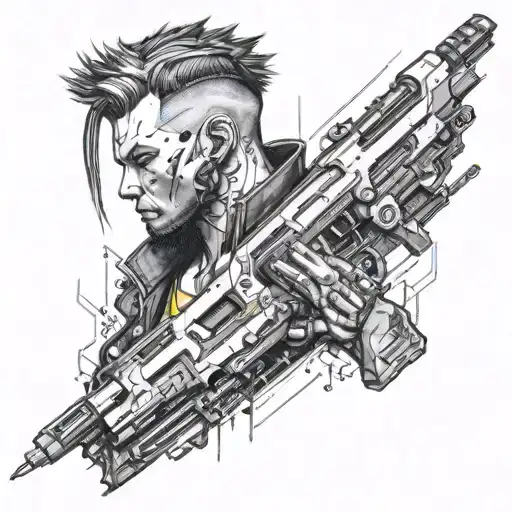 Cyberpunk 2077 tattoo design idea