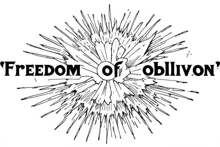 "Freedom of oblivion " small black tattoo design idea
