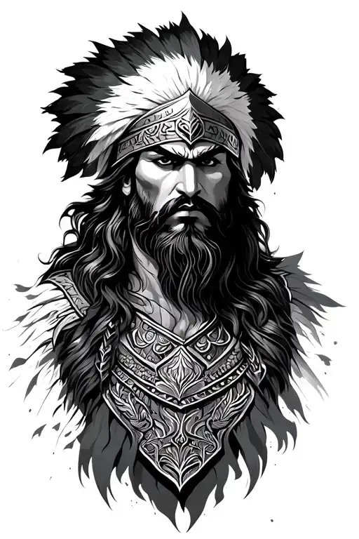 persian warrior tattoo design idea