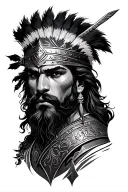 persian warrior tattoo design idea