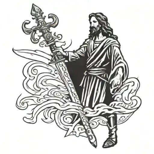 Then Jesus saith to him: Put up again thy sword into its place: for all that take the sword shall perish with the sword. tattoo design idea