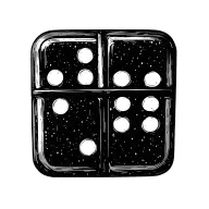 domino piece with two dots at one end and three at the other tattoo design idea