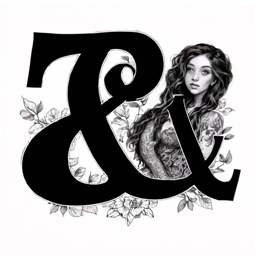 “Tove & Tilly” with tove above tilly and both ts connected through and ampersand sign tattoo design idea