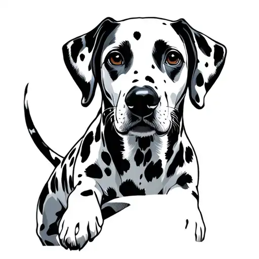 dalmatian climbing tattoo design idea