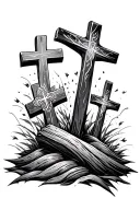 3 crosses "I can do all things through Christ who strengthens tattoo design idea