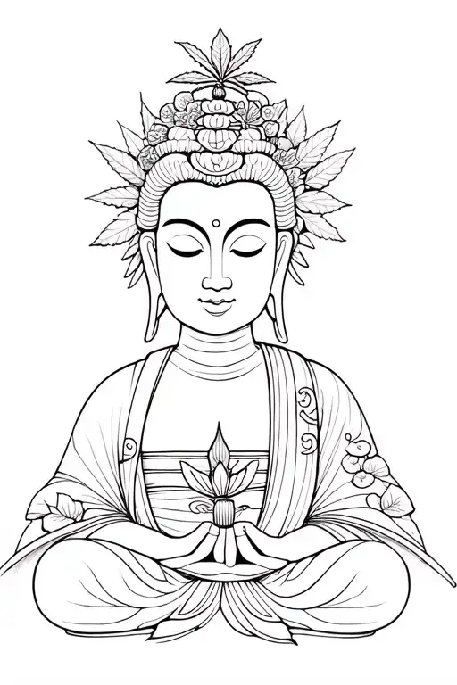 geisha, joint marihuana, 4:20, lucky charm buddha tattoo design idea
