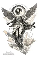 falling Icarus flying towards the sun rising tattoo design idea