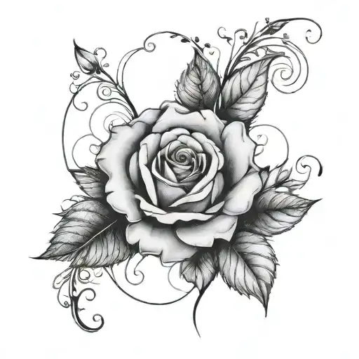 front faceing rose tattoo design idea