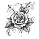 front faceing rose tattoo design idea