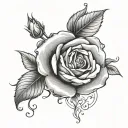 front faceing rose tattoo design idea