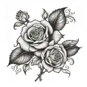 front faceing rose tattoo design idea