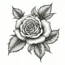 front faceing rose tattoo design idea