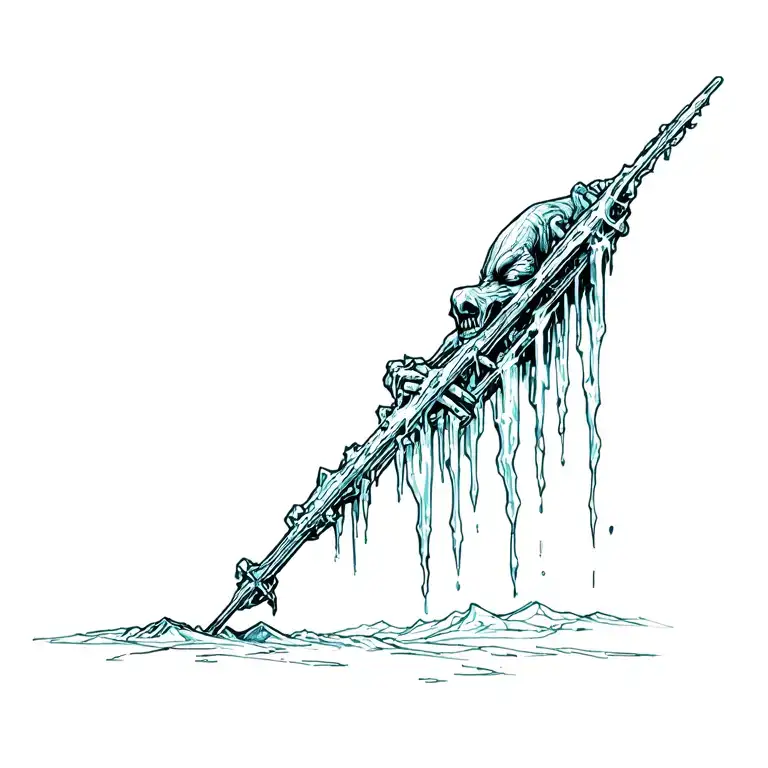 Golum Drilling icicles tattoo design idea