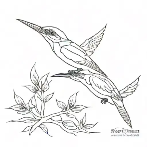 three flying kingfishers tattoo design idea