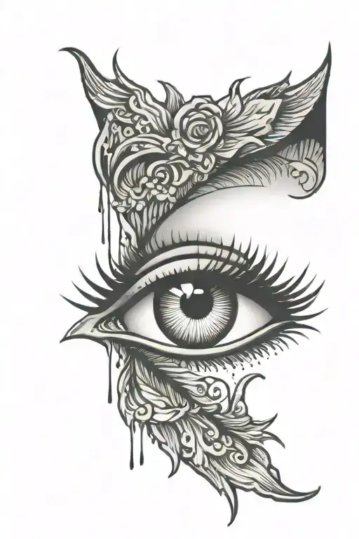 crying eye tattoo design idea