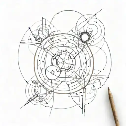 create a tattoo for a 22 year old boy who lost a best friend and a boyfriend in the war. abstract. 3 circles tattoo design idea