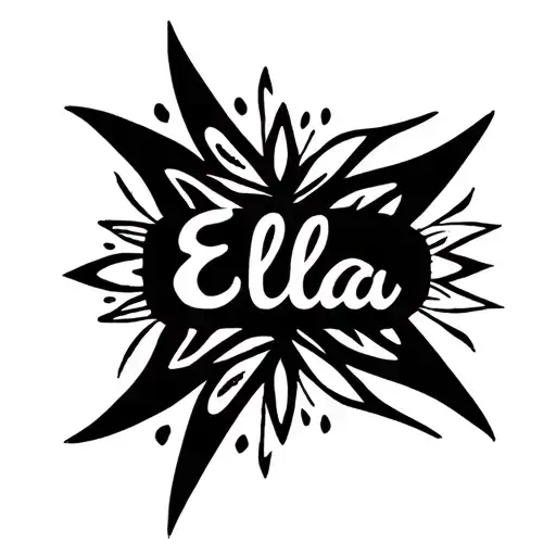 daughters name Ella tattoo design idea