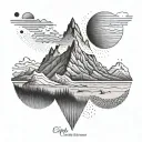 mountain sea gps coordinates sisters tattoo design idea