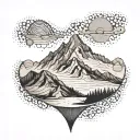 mountain sea gps coordinates sisters tattoo design idea