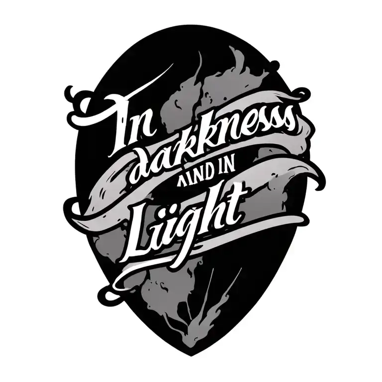 "In darkness and in light" together symbolizing tattoo design idea