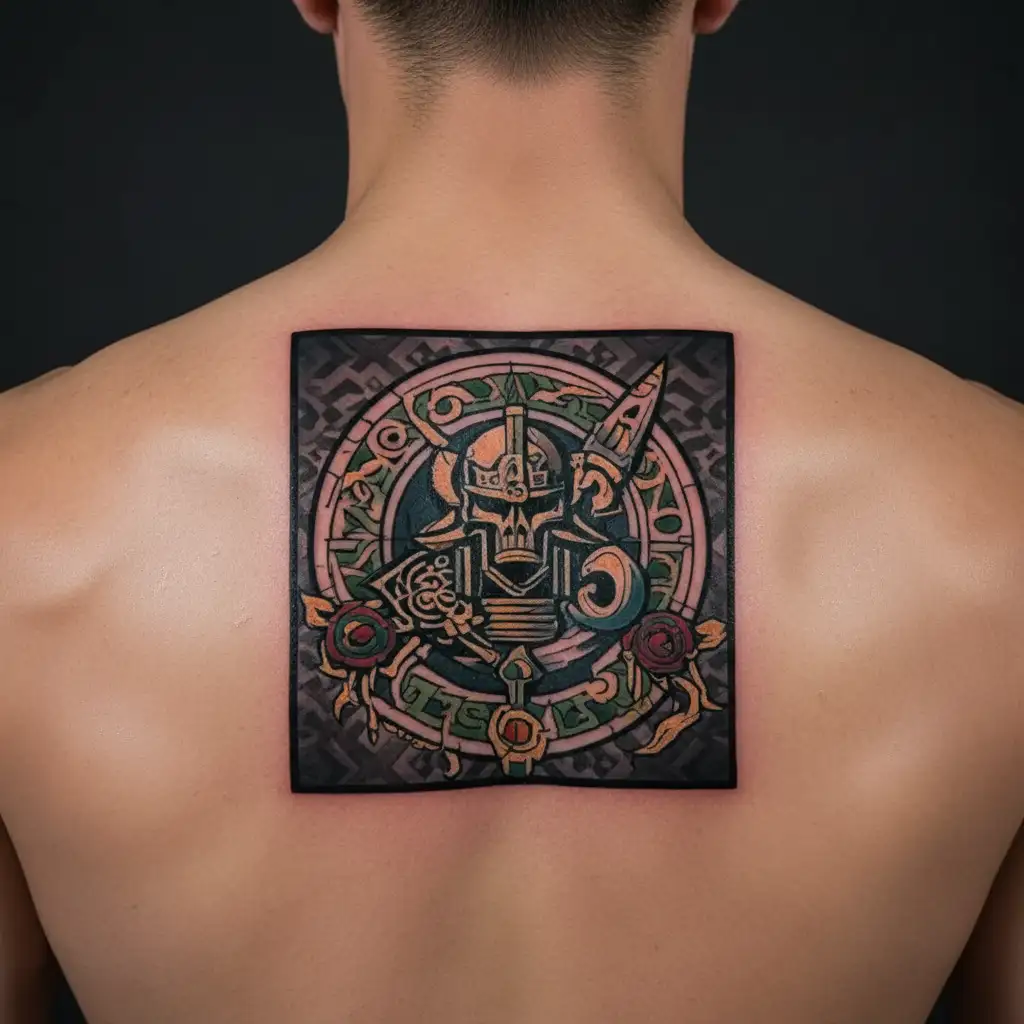 warhammer space marine norse runes tattoo design idea