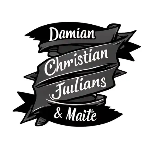 create a tatoo with my 5 childrens names Damian, Christian, Julian, Matias and Maite. For my right forearm tattoo design idea