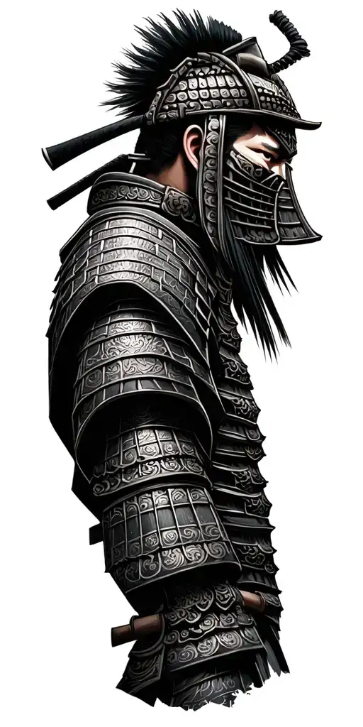 "buildings" Samurai warrior tattoo design idea