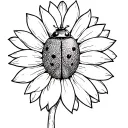 Ladybug on a sunflower tattoo design idea