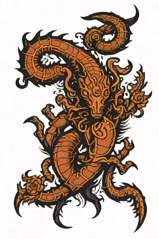 Scorpio sign with Aries Leo and taurus surrounding  tattoo design idea